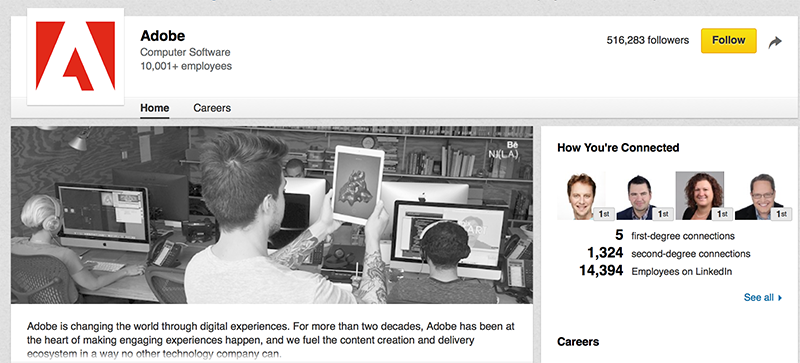 Adobe Company Page