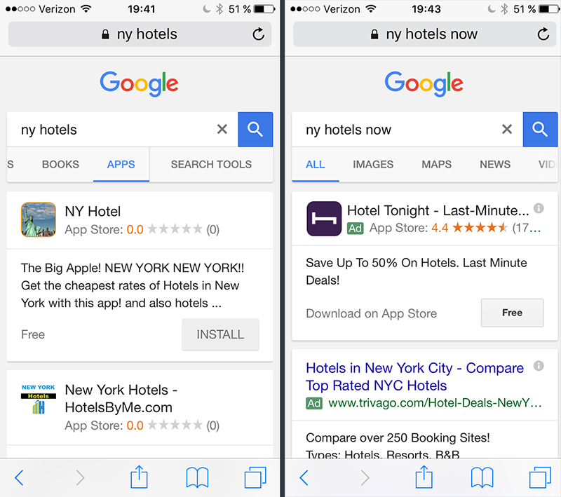 Mobile Apps In Google Search Results