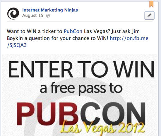 Set up contests on your Facebook page
