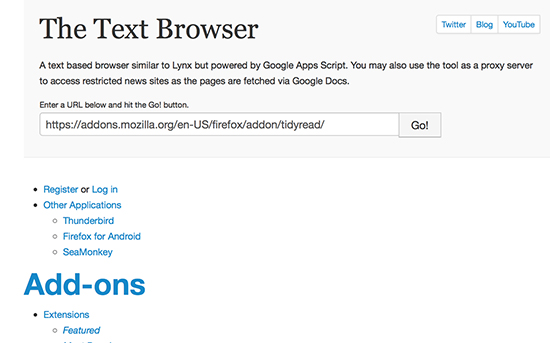 Labnol Text Browser