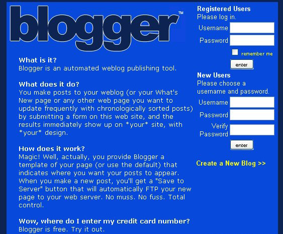 Blogger in 1999