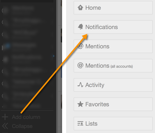 Twitter notifications to tweetdeck