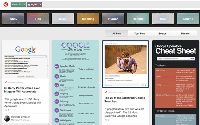 Pinterest search