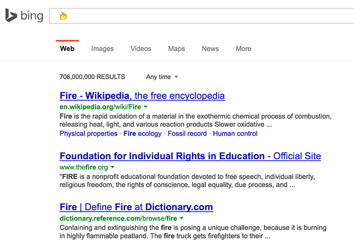 Bing Supports Emoji Search