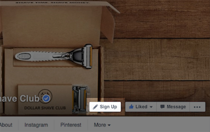 Facebook page Call To Action Button