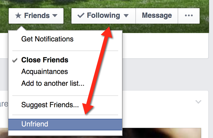 Unfollow vs Unfriending on Facebook