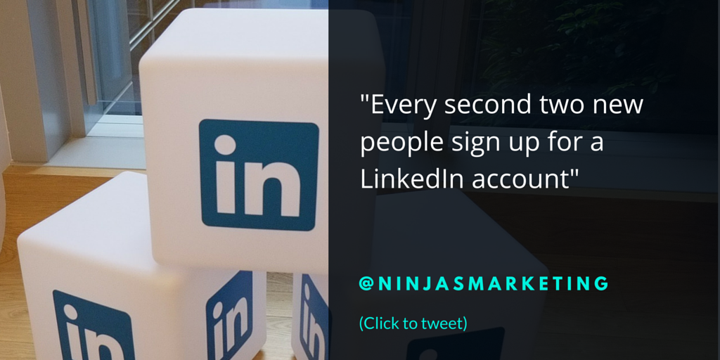 Every second two new people sign up for a LinkedIn account