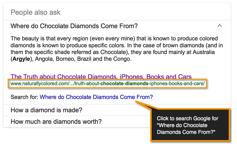 Google's "People Also Ask" (Related Questions