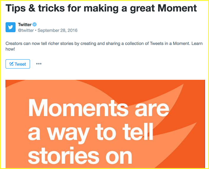Twitter moments