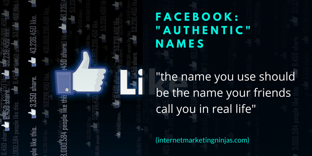 Facebook: "Authentic" Names
