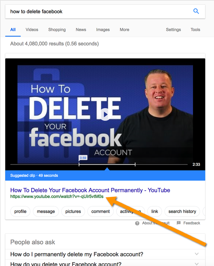 Video rich snippets
