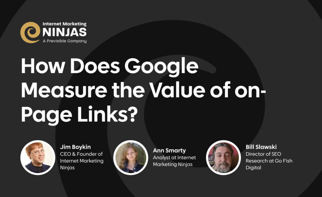 How does google assign value to on-page links?