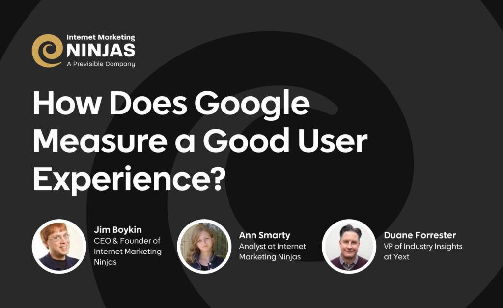 How does google measure a good user experience?