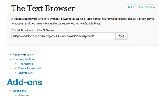 Labnol text browser